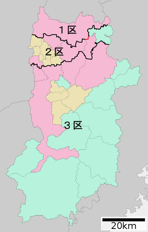 衆議院選挙奈良選挙区の区割り